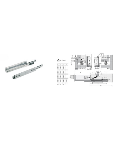 GUIDA CASSETTO ESTRAZIONE TOTALE CM.55