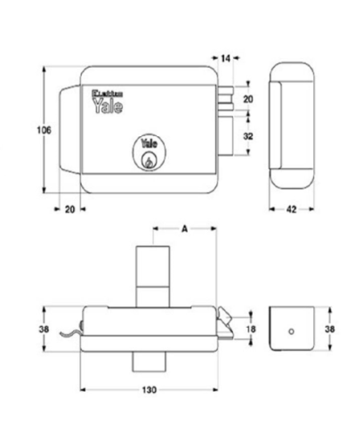 SERRATURA ELETTRICA CILINDRO FISSO E60 DX