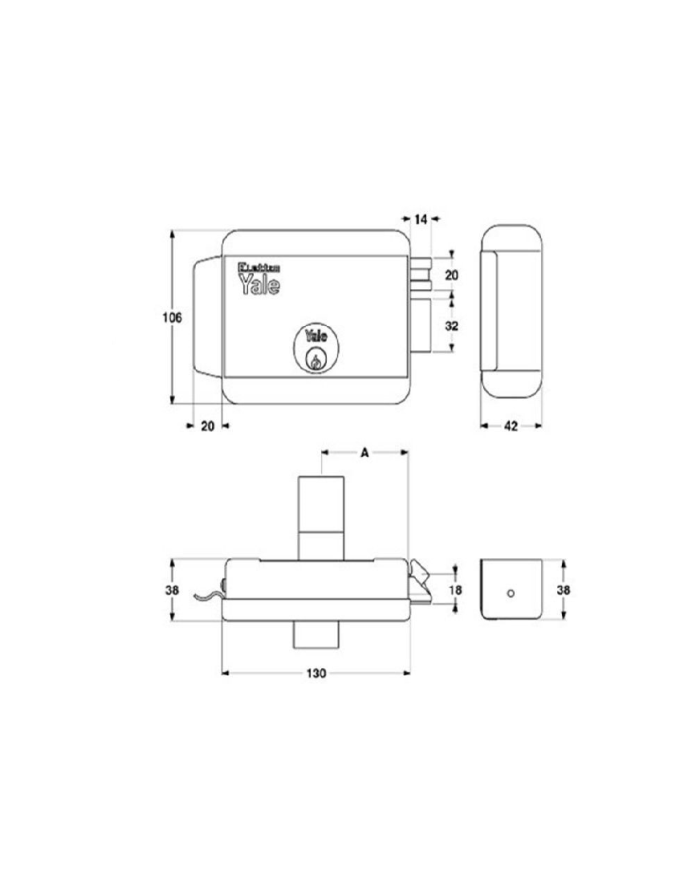 SERRATURA ELETTRICA CILINDRO FISSO E60 DX