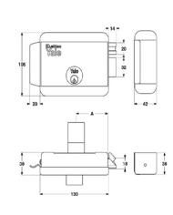 SERRATURA ELETTRICA CILINDRO FISSO E70 DX