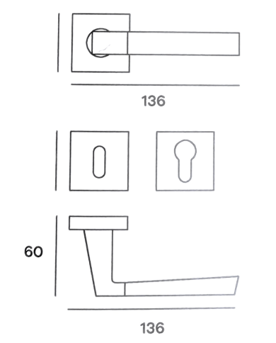 MANIGLIA EASY C/ROS.50X50 YA CR/CR.
