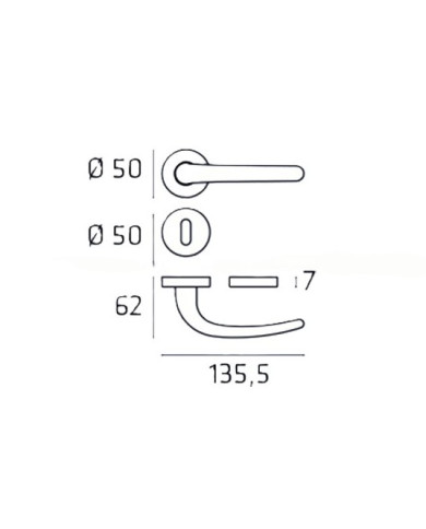 MANIGLIA GOCCIA C/ROSETTA PATENT OLV