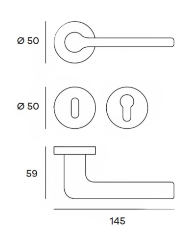 MANIGLIA LINEA C/ROS.PATENT CRO.SAT