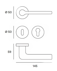 MANIGLIA LINEA C/ROS.PATENT CRO.SAT