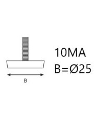 PIEDINI REGOLABILE C/GOMMINO M10X25-30