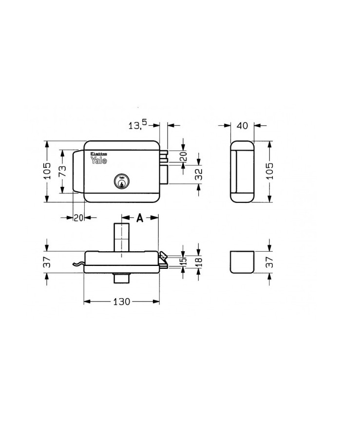 SERRATURA ELETTRICA C/FISSO E60 DX C/MAND