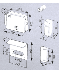 SERRATURA ELETTRICA DOPPIA CILINDRO FISSO MM60 DX