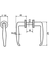 MANIGLIA CANCELLO Q.8 NERA 35/50 MM. C/VITE