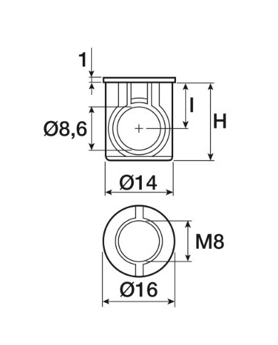 BARILOTTO CON BORDO  D.14 M8 ZINCATO