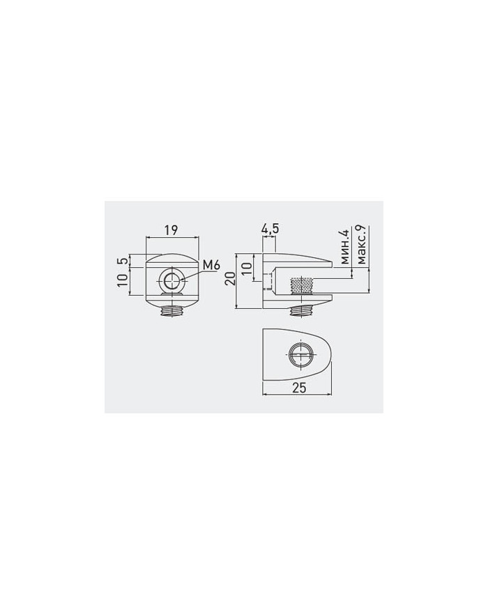 REGGICRISTALLO CROMO LUCIDO 20X25MM CF.2PZ