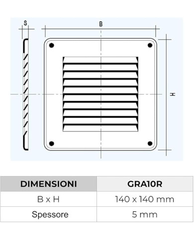 GRIGLIA  RAME C/RETE 140X140 DA SOVRAPPORRE