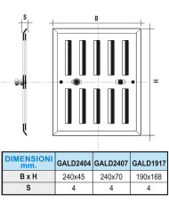 GRIGLIA  CON DOSATORE POMELLO 240X70