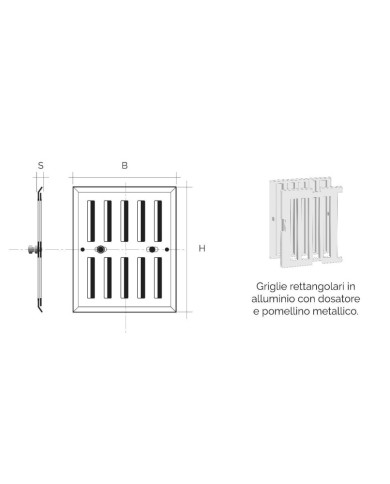 GRIGLIA  CON DOSATORE POMELLO 130X168