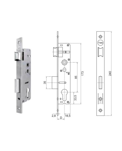 SERRATURA  INFILARE YALE MM 35