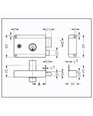 SERRATURA CILINDRO FISSO Q8 MM.60 SX