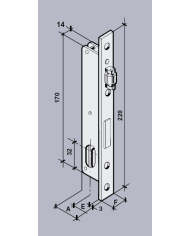 SERRATURA PROFILO ALLUMINIO C/RULLO E.15