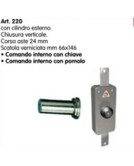 SERRATURA C/CHIAVE VERTICALE ** ART.220 C/ASTE CUR