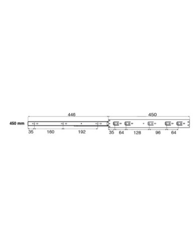 GUIDA CASSETTI CM.45 ESTRAZIONE TOTALE CON CLIP