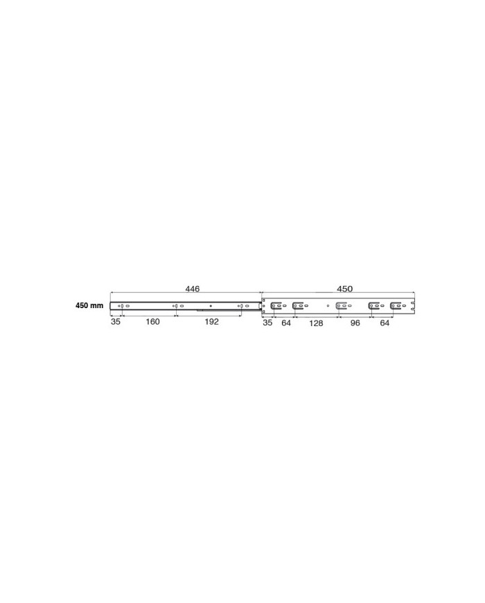 GUIDA CASSETTI CM.45 ESTRAZIONE TOTALE CON CLIP