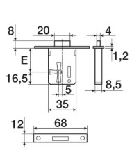 SERRATURA CASSETTO INCASSO MM.25 DX