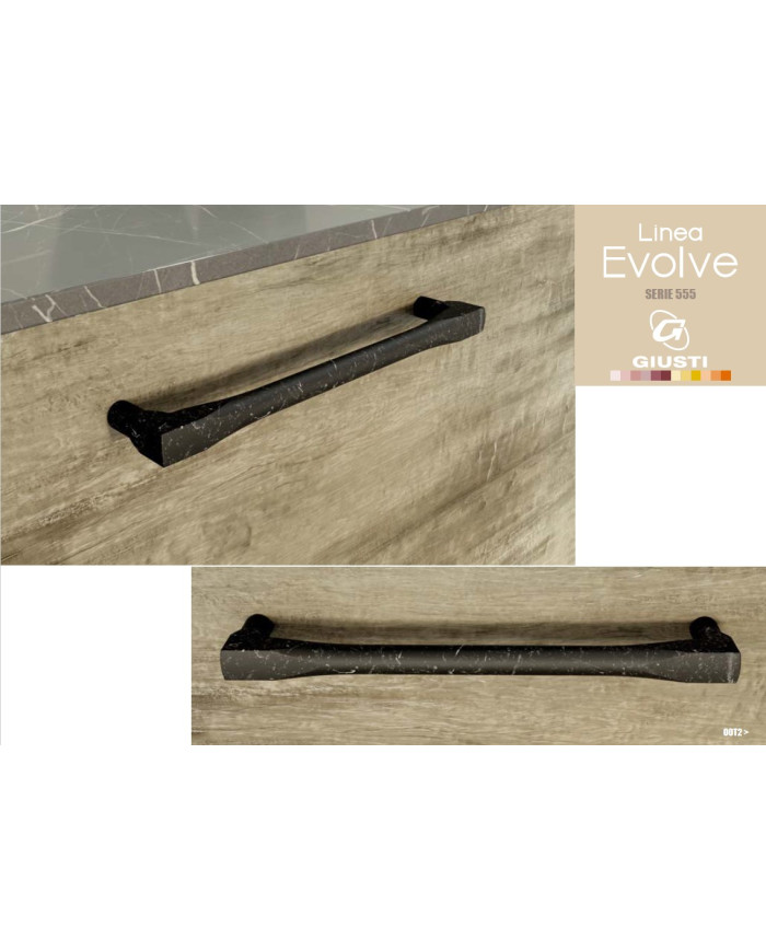 MANIGLIA SERIE 555  INT. 128 VINTAGE FERRO NERO