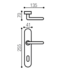 MANIGLIA EXPORT CON PLACCA 8X70 OBG