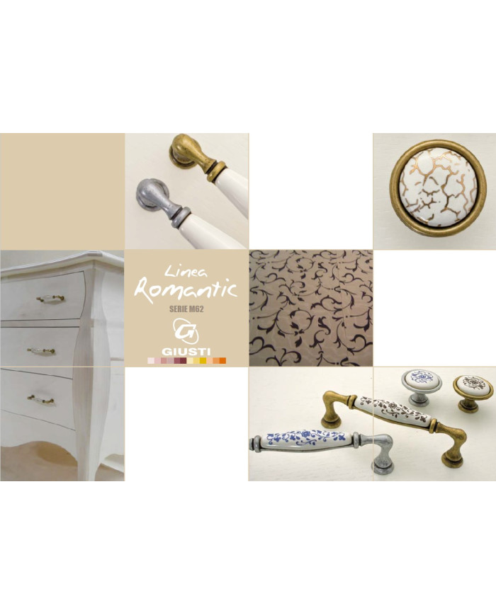 MANIGLIA PORCELLANA ARGENTO VECCHIO