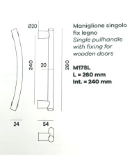 MANIGLIONE GALAXY MM.240 CROMO SATINATO
