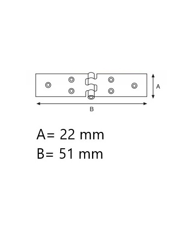 CERNIERE FERRO ZINCATE STRETTE  22X50