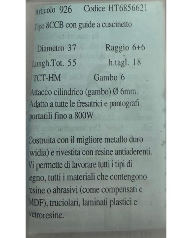 FRESA PER LEGNO TCT G.6 D.37