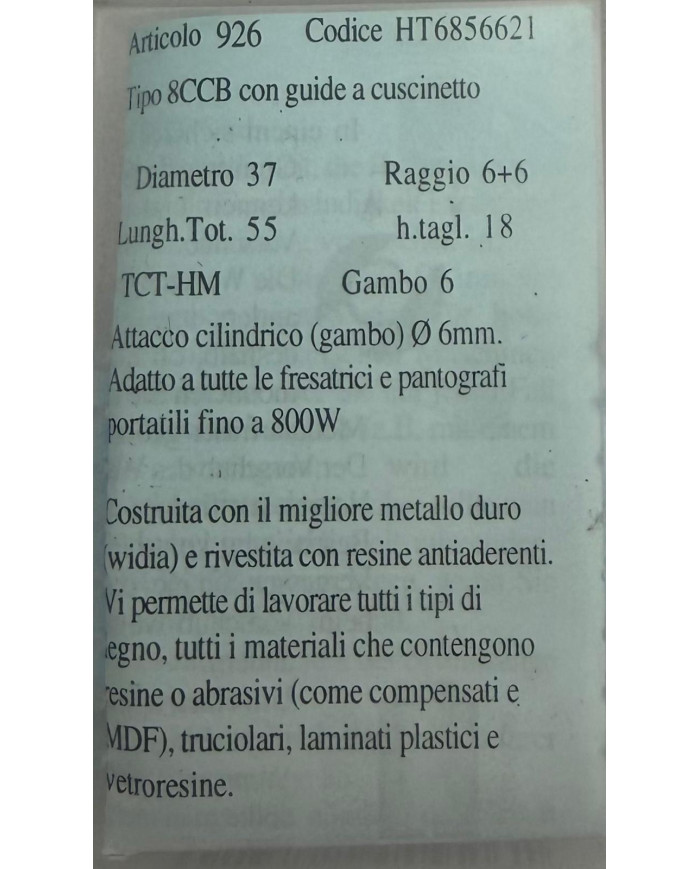 FRESA PER LEGNO TCT G.6 D.37