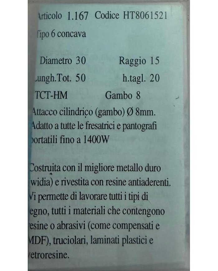 FRESA LEGNO TCT G.8 D.30 GR.15