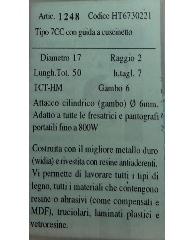FRESA LEGNO TCT D.17 R.2