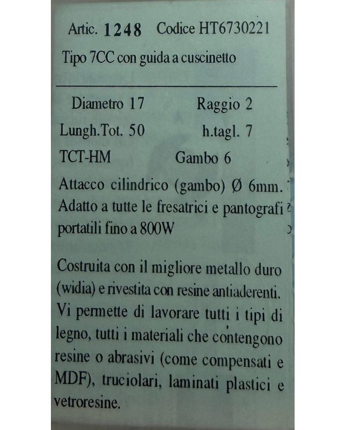 FRESA LEGNO TCT D.17 R.2