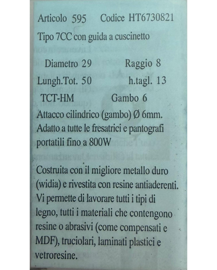 FRESA X LEGNO TCT G.6 D.29 R.8