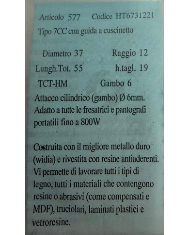 FRESA X LEGNO TCT G.6 D.37 R.12