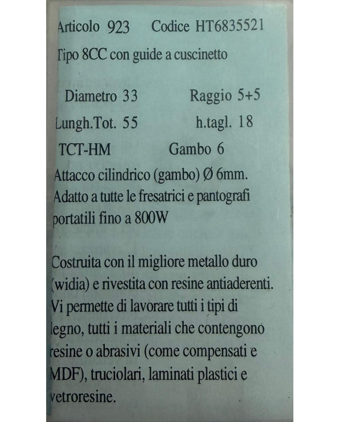 FRESA PER LEGNO TCT D.33 R.5+5