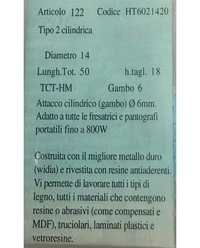 FRESA PER LEGNO TCT D.14 G.6