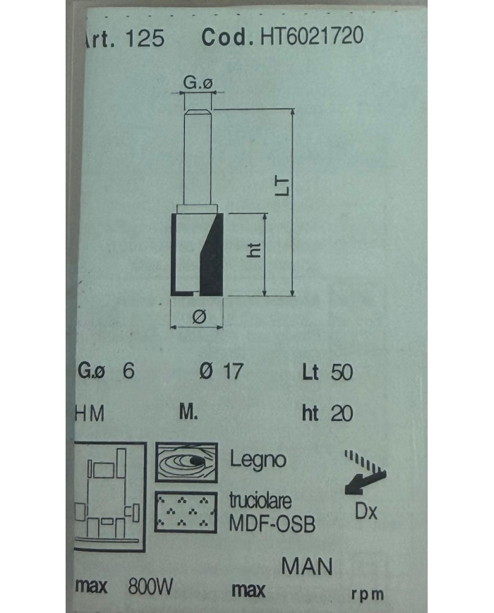 FRESA PER LEGNO TCT D.17 G.6