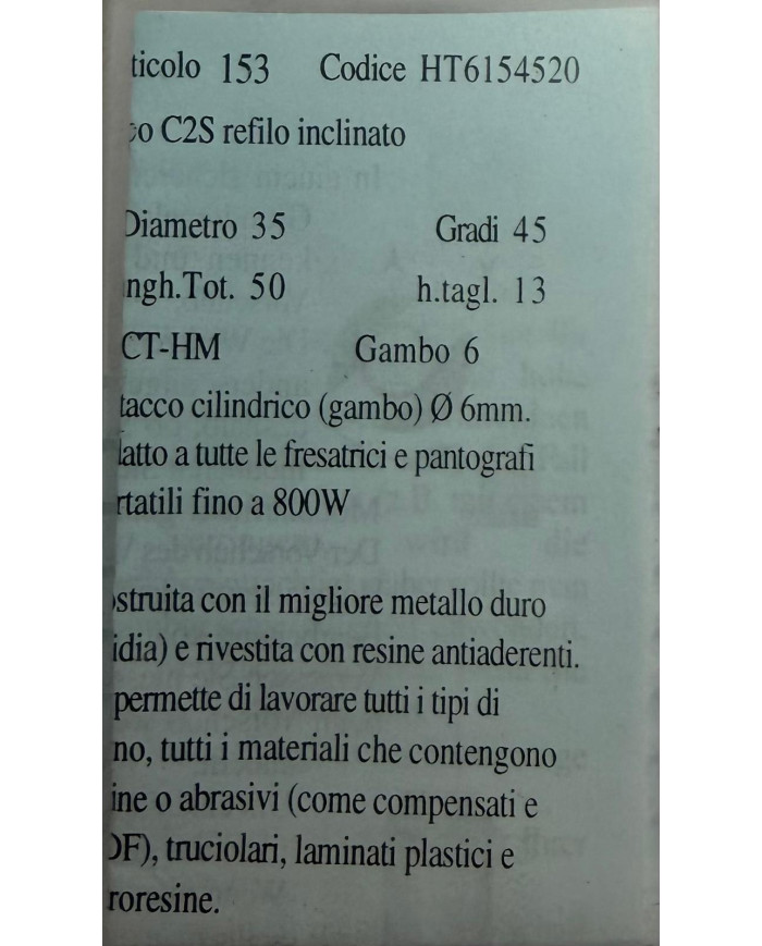 FRESA PER LEGNO TCT D.35 45