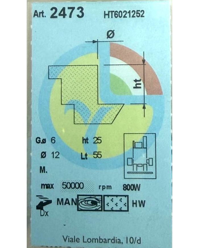 FRESA LEGNO HV G.6 TP 2TT D.12