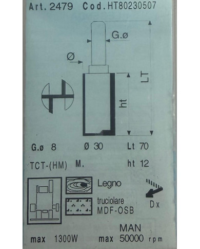 FRESA PANTOGRAFO G.8 D.30 H.12