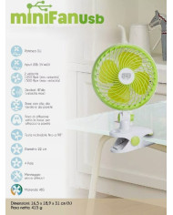 VENTILATORE PORTATILE CON CLIP MINI FAN USB COLORA