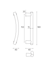 MANIGLIONE PICCOLO INT.153 CM BRONZO