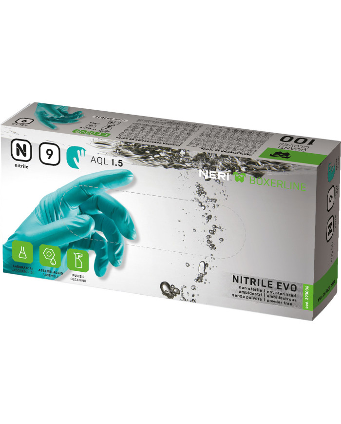 GUANTI NITRILE EVO VERDI  CONF. 100 PZ  TG. 8