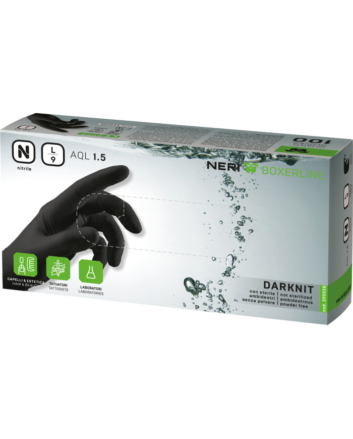 GUANTI NITRILE DARKNIT NERI CONF. 100 PZ  TG. M