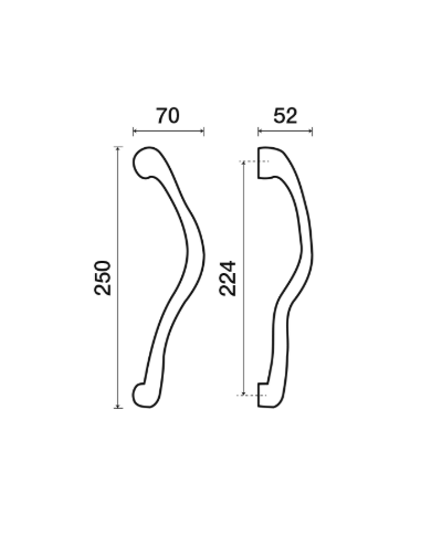 MANIGLIONE ZIRCONIO DX PAVONE MM.224