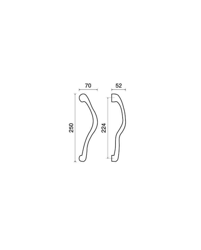 MANIGLIONE ZIRCONIO DX PAVONE MM.224