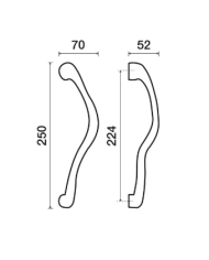 MANIGLIONE ZIRCONIO DX PAVONE MM.224