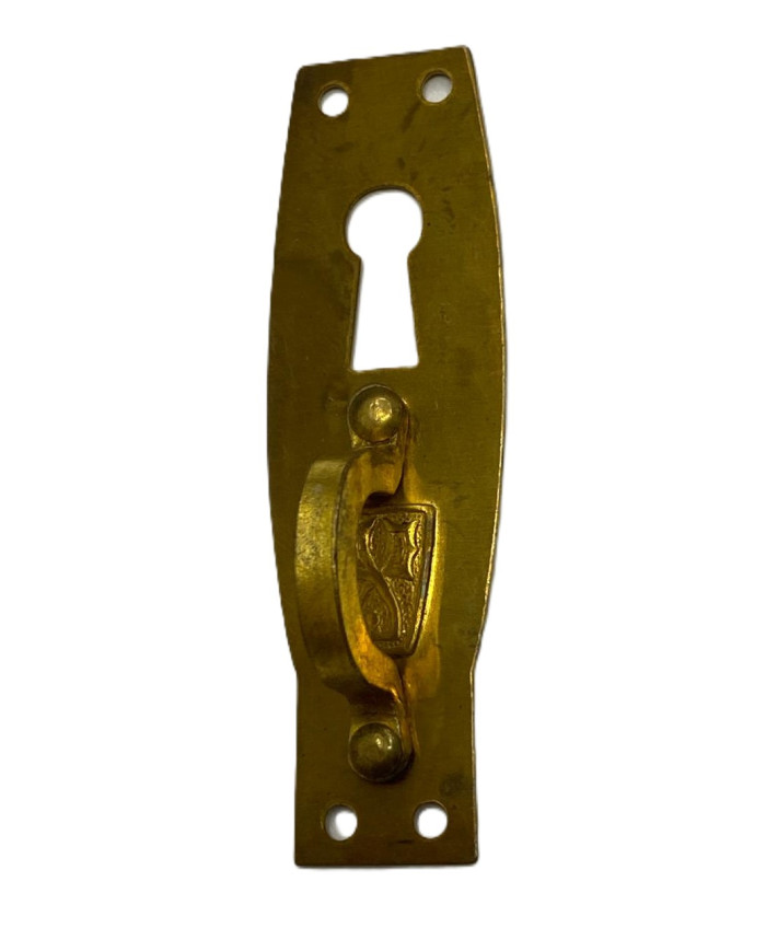 MANIGLIA CON PIASTRA OTTONE L. VERTICALE